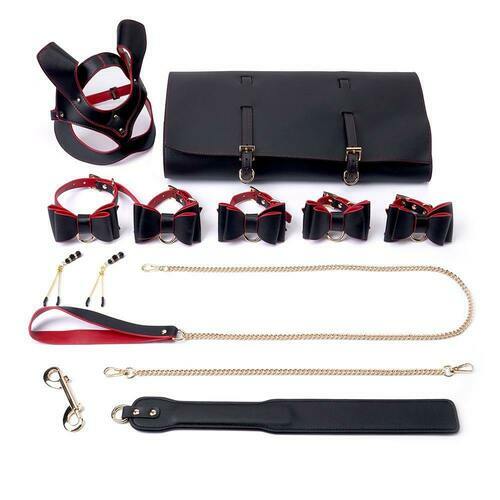 SeekHeart KATZENFRAU BDSM Maske Handschellen Halsbänder 6 Bondage Sets