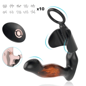 【Heizung】 Hoden 10 Vibrieren Prostata-Vibrator mit Penisring Joker