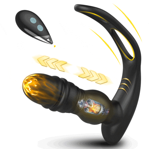 【Veteran】 Hochfrequenz Teleskop 7+7-Multifunktions-Doppel-Penisring-Prostata-Vibrator