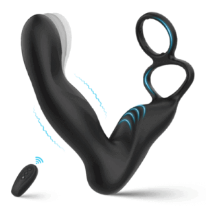 Vibrierendes Prostata-Massagegerät mit Doppel-Penisring Analspielzeug