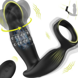 6 Dual-Vibrationen Kopf Rotation Ball Retraktion Prostata-Stimulation