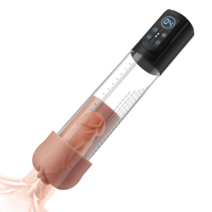 【Probierpreis】Elektrische Penis-Pumpe mit Druckanzeige, Vakuumerhöher, 4 Trainingsmodi mit 3 Saugstufen und 6 Erektionsr