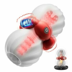 3-in-1 Handheld Masturbation Cup 6 Vibrationen, beheizte Basis mit Anal Pull Bead