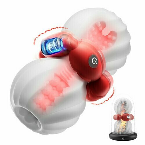 3-in-1 Handheld Masturbation Cup 6 Vibrationen, beheizte Basis mit Anal Pull Bead
