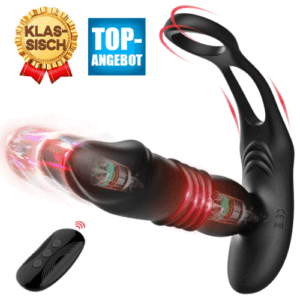SAUL 3 teleskopischer 10 Vibrations Doppel-Penisring Prostata Vibrator