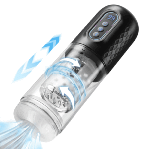 Seekheart – Masturbator für Männer, 9 rotierende, stoßende und saugende Vibrationsfunktionen – Vibrator mit transparente