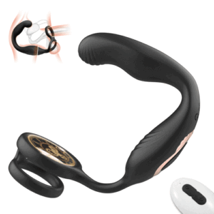【+8€ für Vibrator】Leonard - Doppelter Verschlussring, 10-Frequenz-Vibration + Rotation, Anal-Dehnungstraining, Analvibr