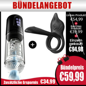 Super Doppel-Überraschung! Masturbator + Penisring Limitierter Kombi-Deal, spare €34.99！