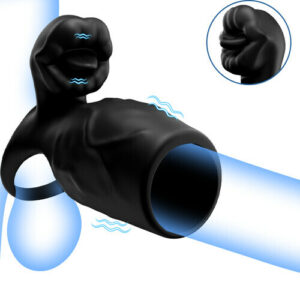 Titan - 9 Vibrationen Simulierte Penis-Textur Hoden- & Penis-Doppel-Schamring Paar-Sexspielzeug