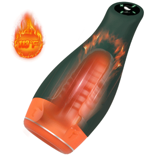 Warming – Simuliert orale Temperatur, Vibration und Teleskopfunktion, 2-in-1 Masturbator für Männer