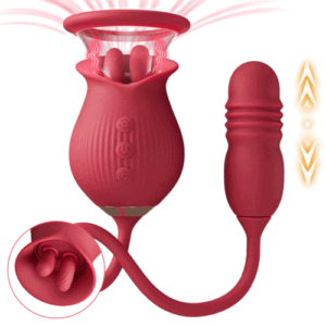 Angela Rose 10 Zungenleck- & Stoß-Dildo-Vibrator zur Klitoris- und Nippelstimulation