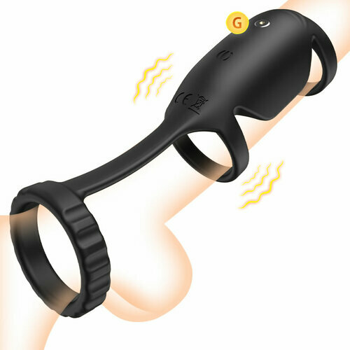 Bestvibe Triple Ring 10 Vibration Couples Use Silicone Material Vibrating Cock Ring
